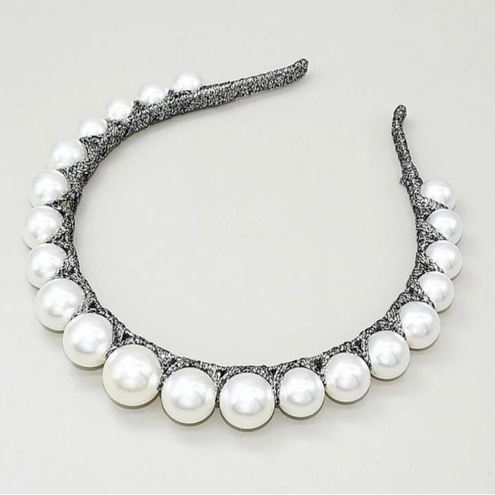 Faux pearl decor headband
